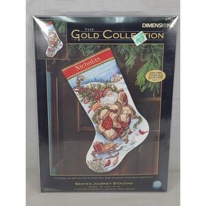 Dimensions Gold Collection Santa's Journey Stocking Cross Stitch Kit 8752
